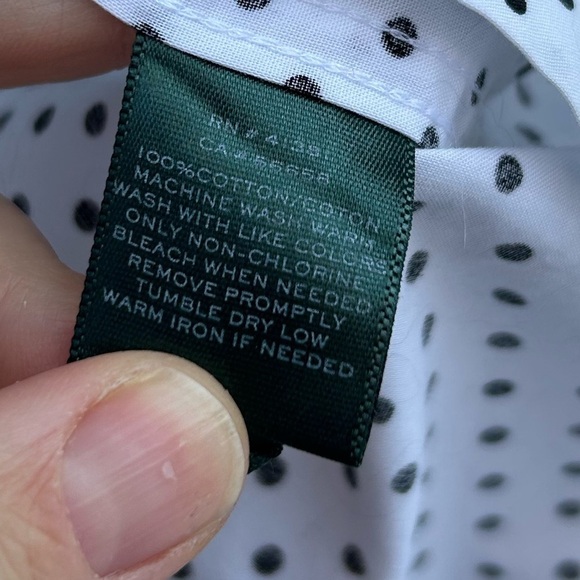 Lauren Ralph Lauren Polka Dot Button-down, Size M - Picture 6 of 12